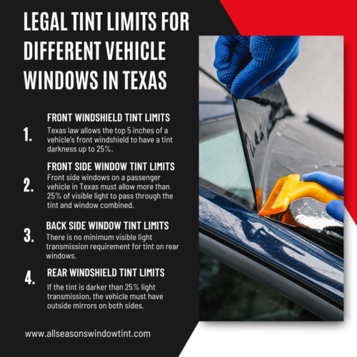legal front window tint in texas
